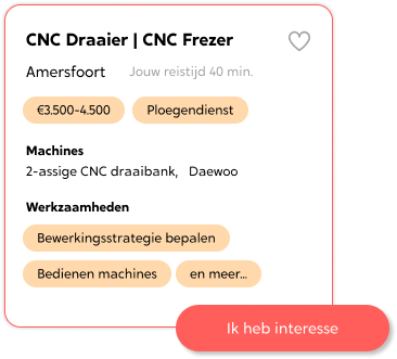 Je vindt een vacature